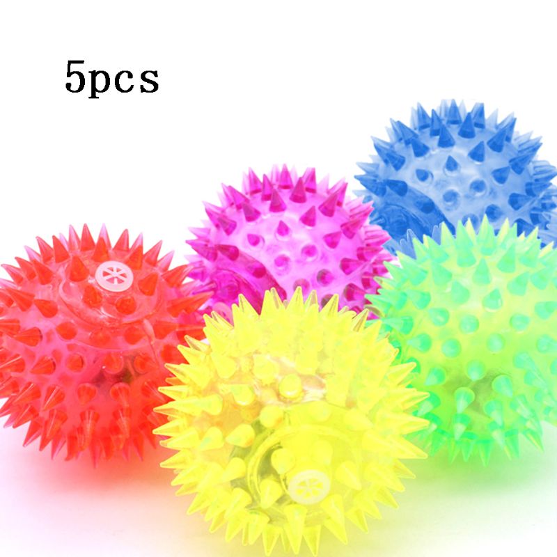 Interactive Squeaky Plush Dog Toy - Bola mordida led luzes 5 peças,